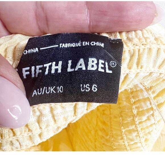 The Fifth Label Hummingbird Smocked Cropped Top Size 6 NWT Butter Yellow - Picture 10 of 10